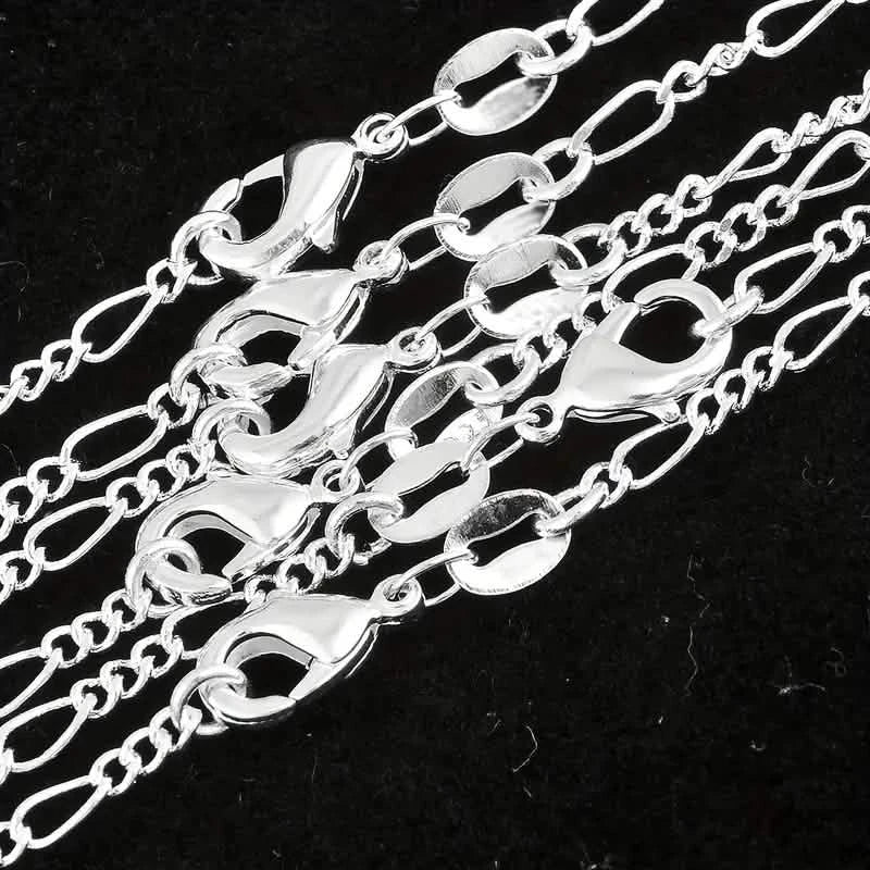 Exquisite Copper Necklace Chain, 16–30in Adjustable, 925 Silver Plated