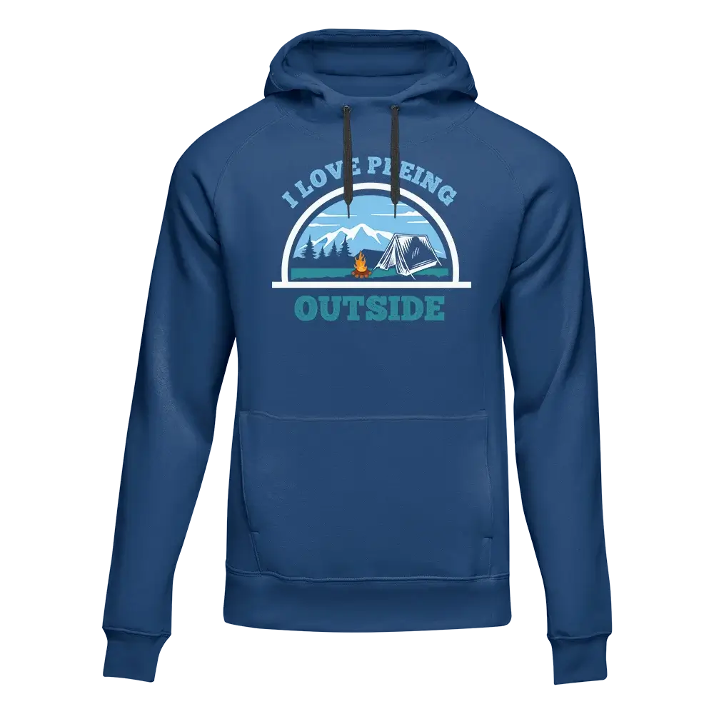I Love Peeing Outside Men Adult Fleece Hoodie