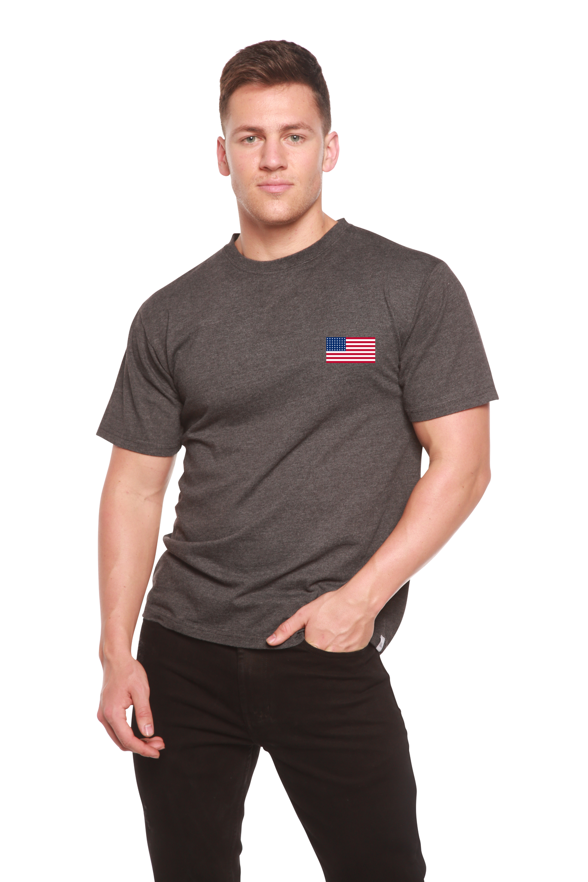 American Flag Men's Bamboo Viscose/Organic Cotton Short Sleeve Graphic T-Shirt