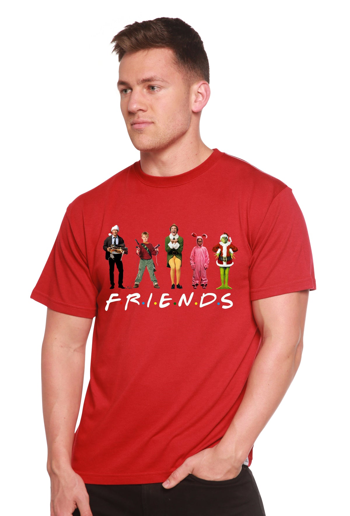 Funny Christmas Movies Printed Men's Bamboo T-Shirt