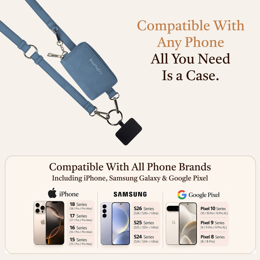 Clip & Go Strap w/Pouch Brushed Vegan Leather