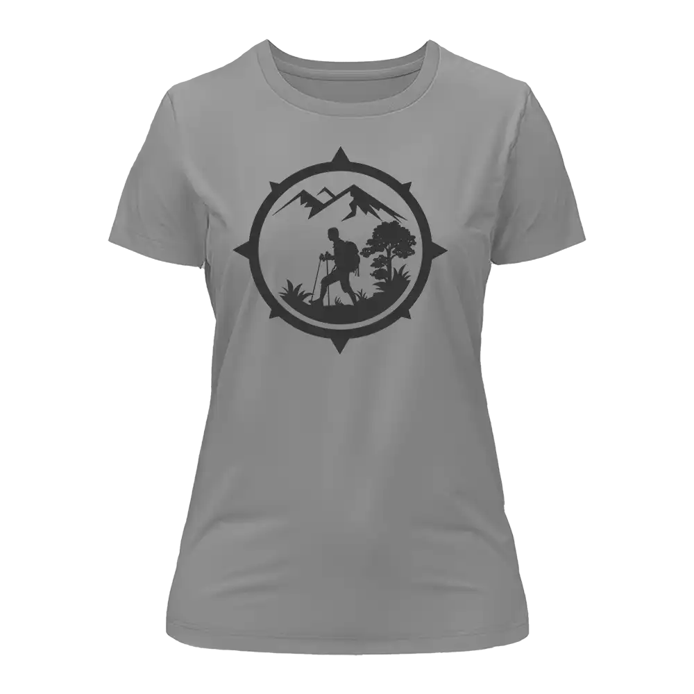 Hiking Mountain Compass T-Shirt for Women