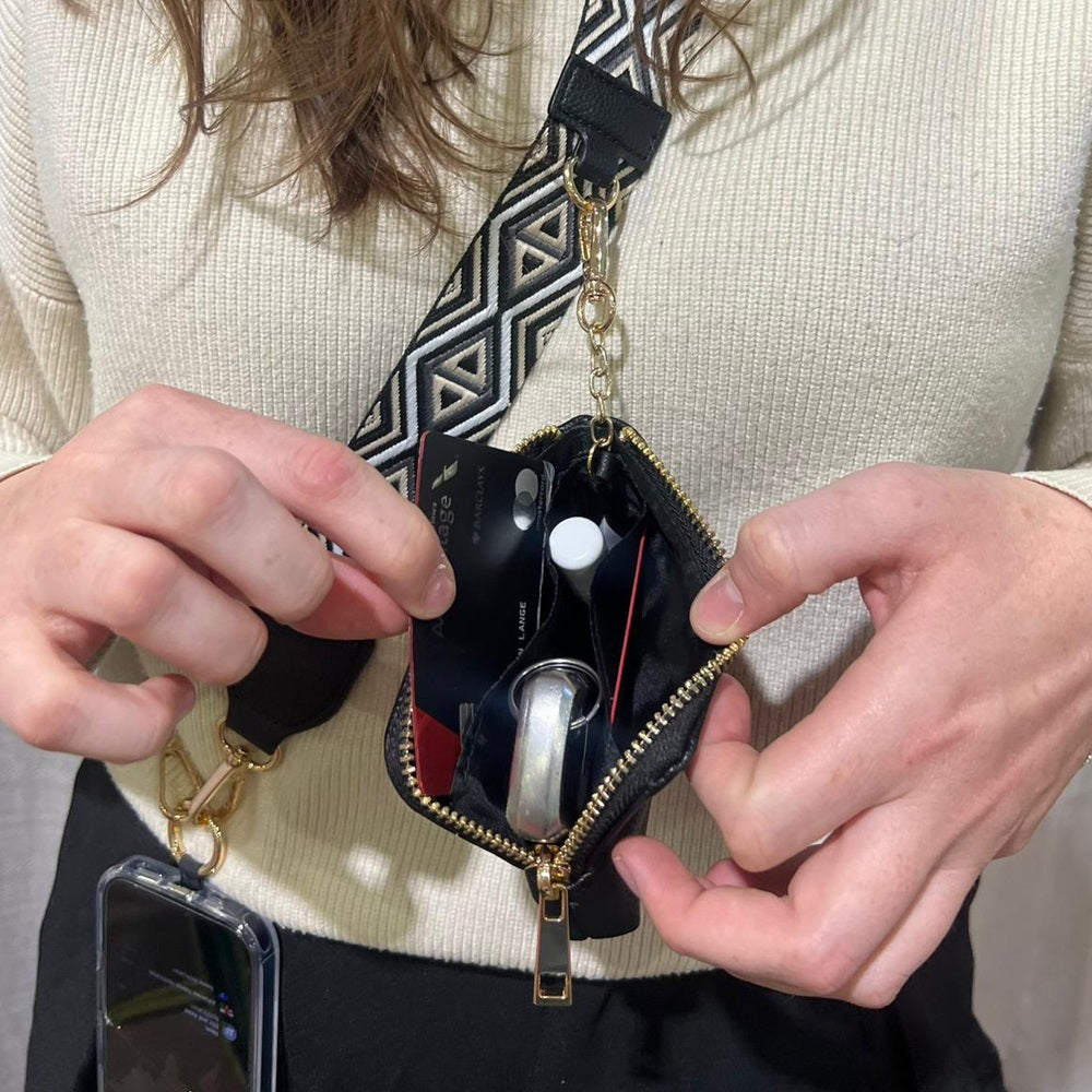 Clip & Go Strap w/RFID Pouch Diamond Pattern