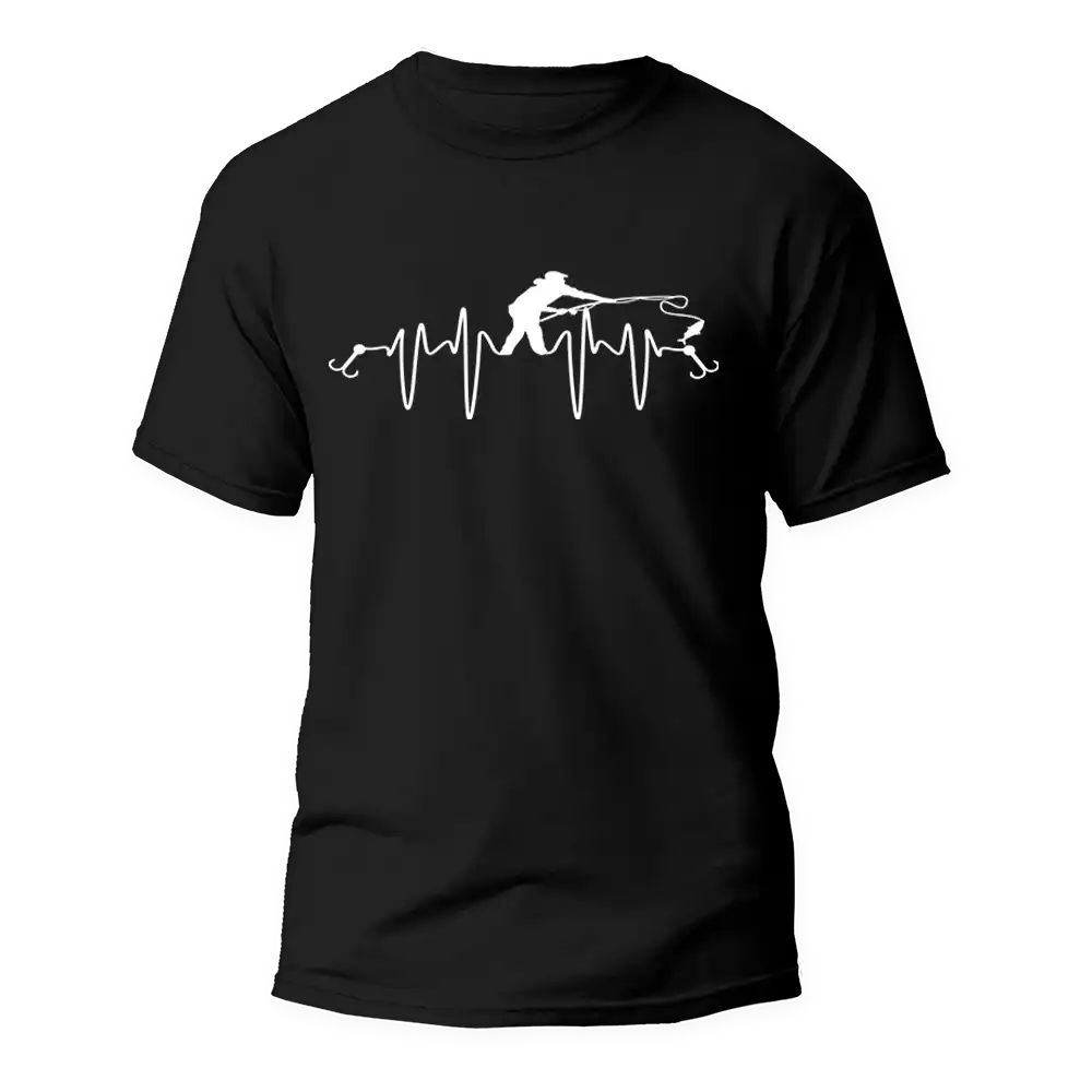 Fishing Heart Beat Man T-Shirt