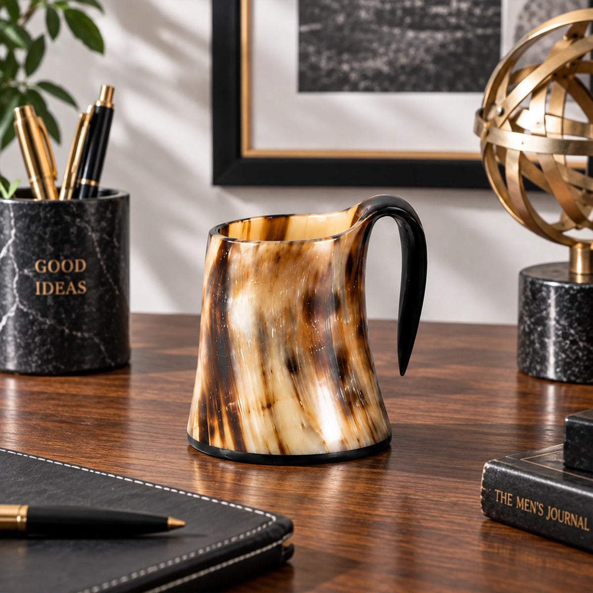 Real Buffalo Horn Whiskey Mug – Rustic Horn Cocktail Cup, 5 Oz (3 Inch)