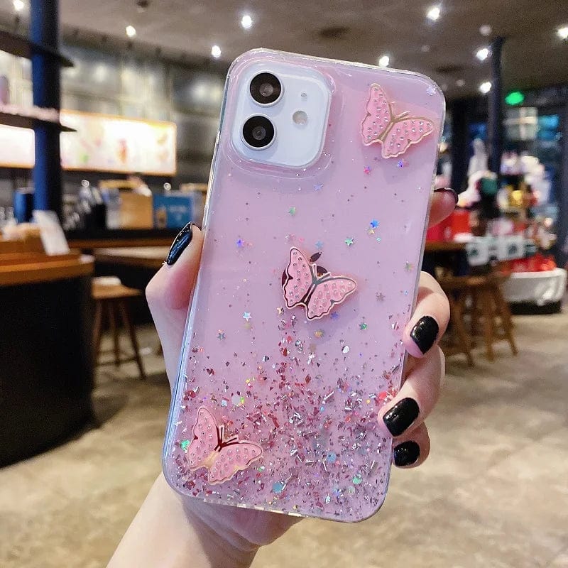 Diamond Butterfly Glitter Bling Samsung Case