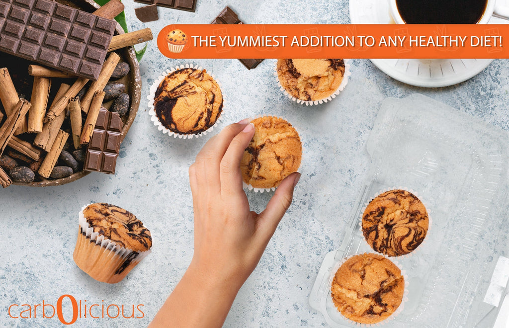 Carbolicious Marble Muffin Home-Style Low-Carb Sugar Free - 6 Pack - 3g Net Carbs per Muffin