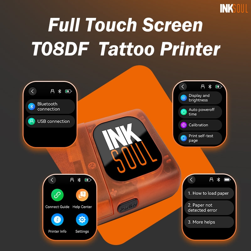 INKSOUL® T08FD tattoo transfer printer touch screen