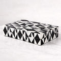 Decorative Box Medley Harlequin Resin Inlay, Black - White, 6 sizes