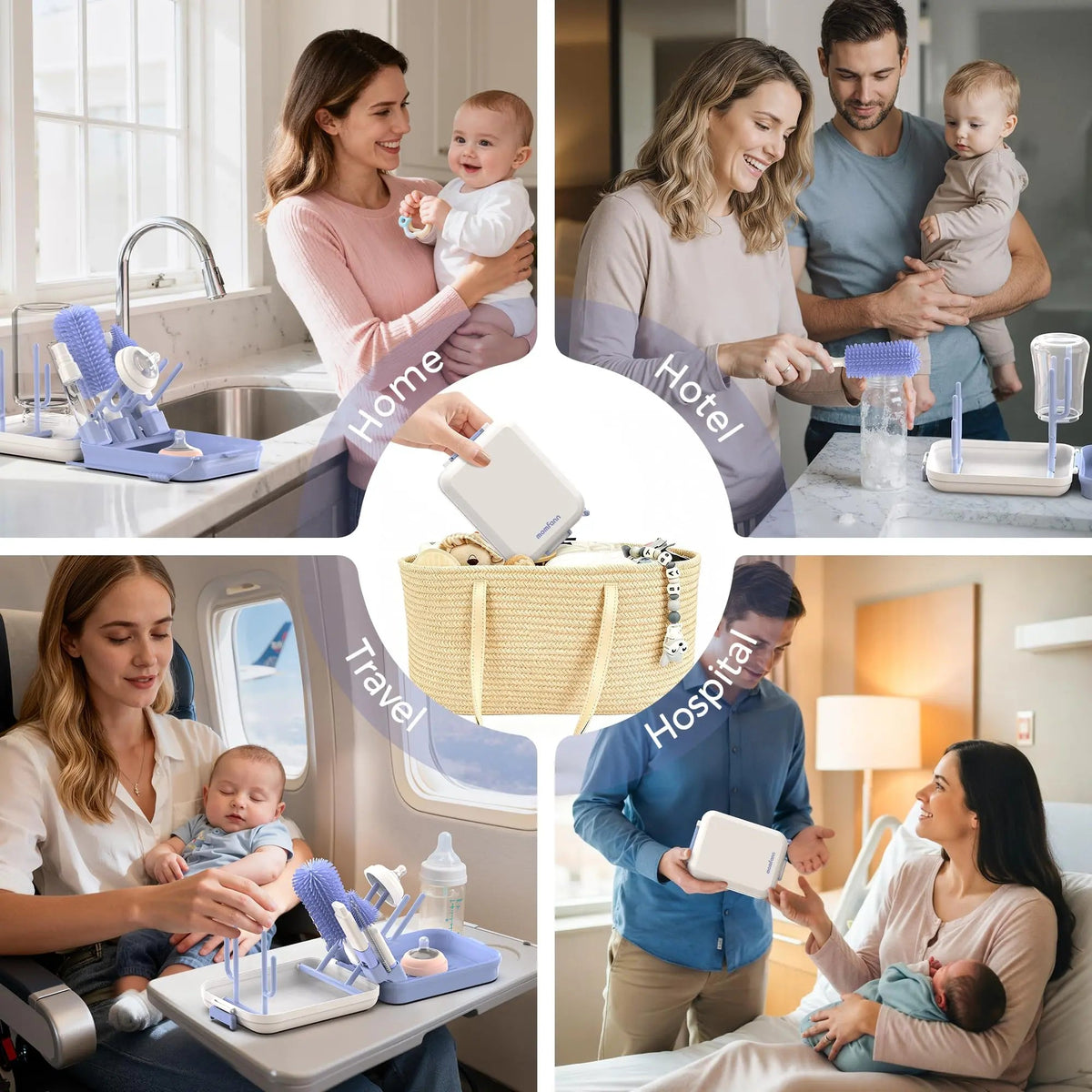 Momfann 8-in-1 Magnetic Baby Bottle Brush Set