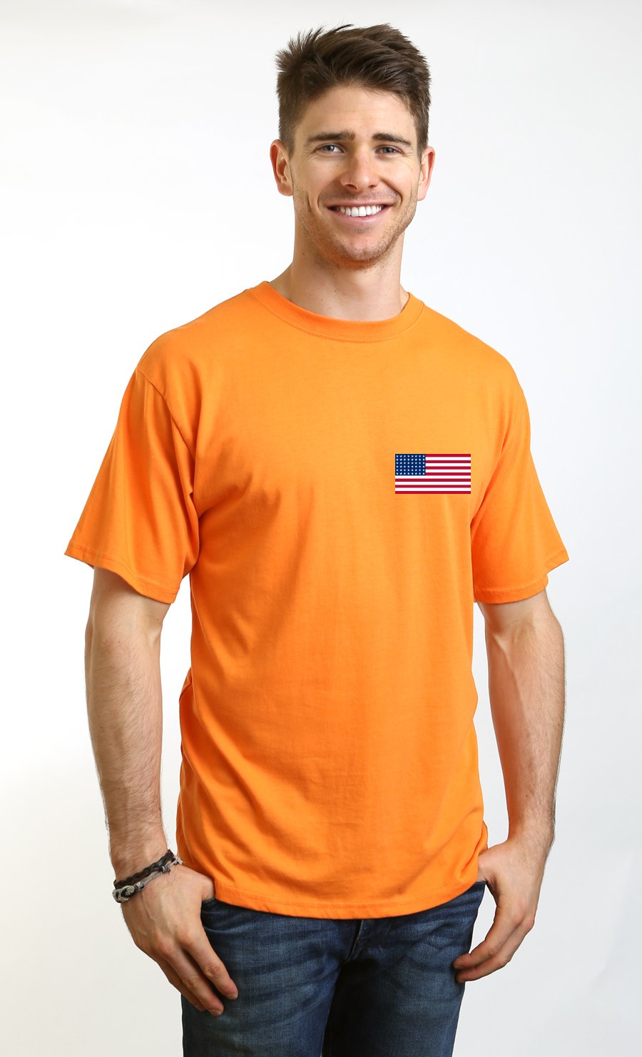American Flag Men's Bamboo Viscose/Organic Cotton Short Sleeve Graphic T-Shirt