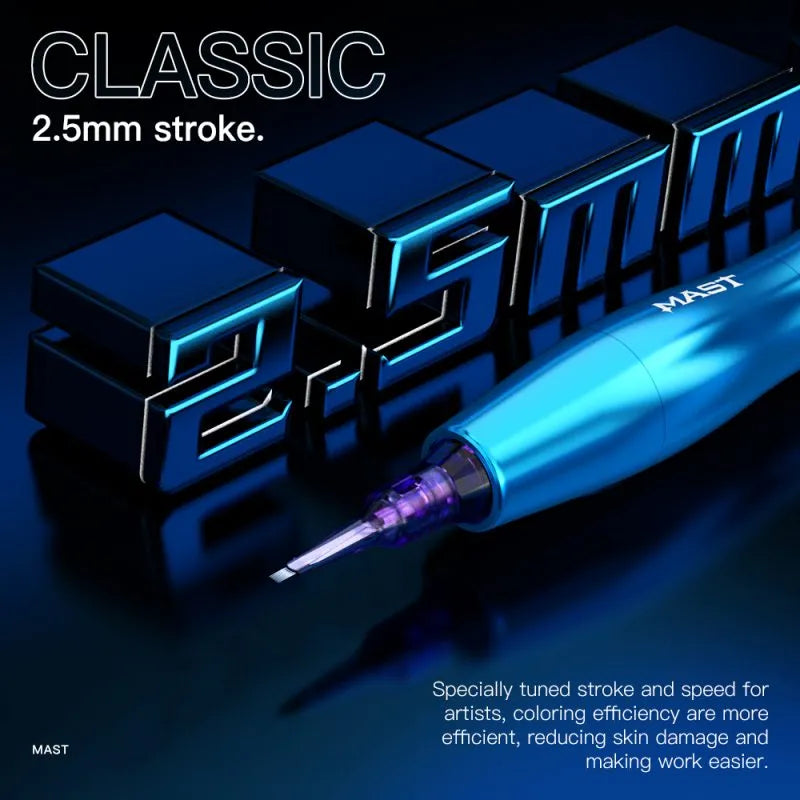 Wireless Tattoo Pen Machine With 2.5MM Stroke Permanent Makeup| Mast P20 (2 Batteries ver.)