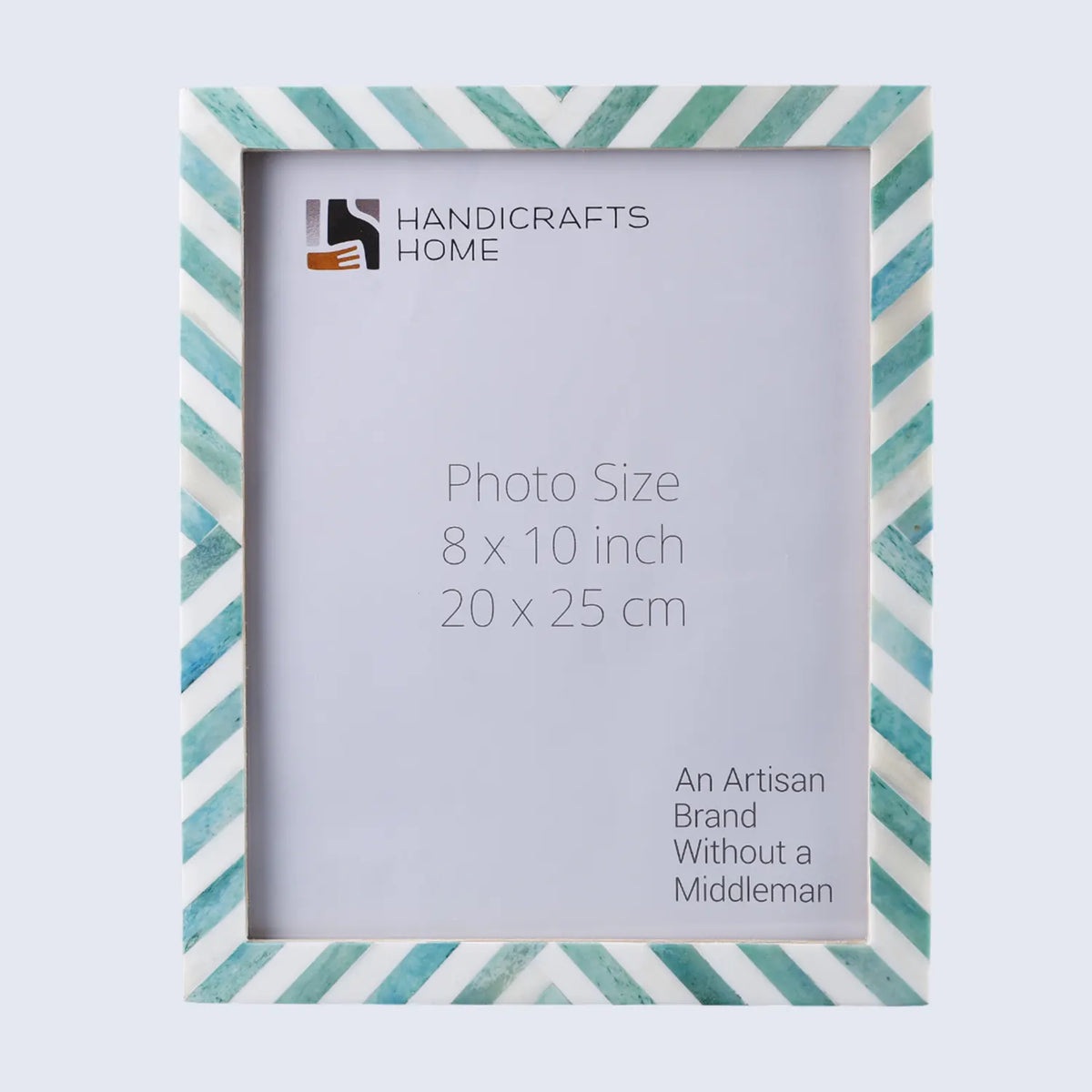 Green White Chevron Bone Inlay Picture Frame 4x6 5x7 8x10