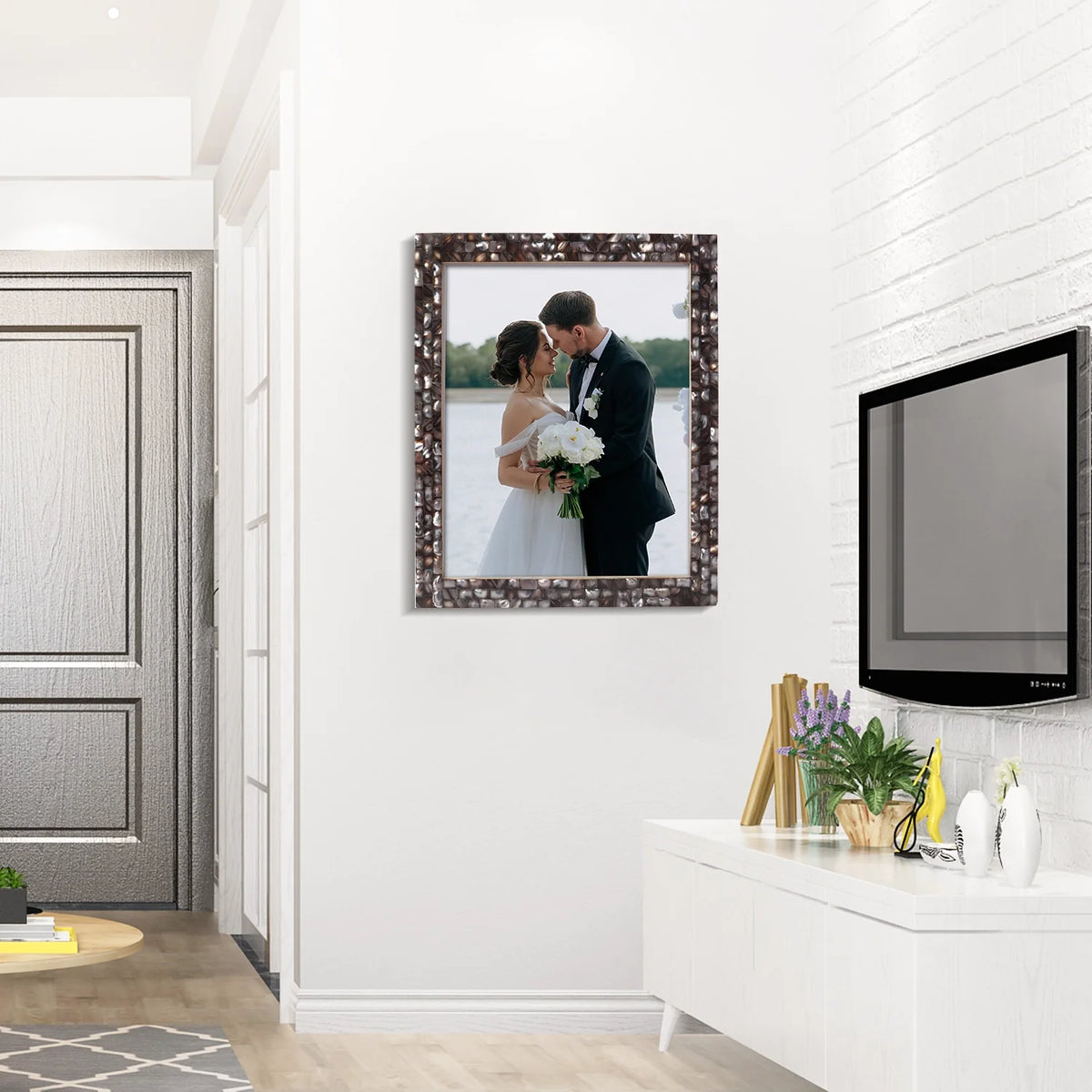 Poster Frame Mother of Pearl Collection, Grey, 20 Sizes