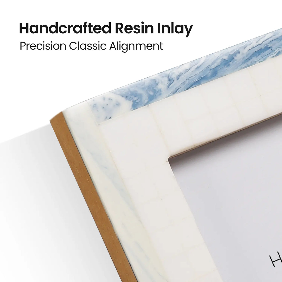 Picture Frame Cosmo Collection Resin Inlay - White & Blue, 4x6, 5x7