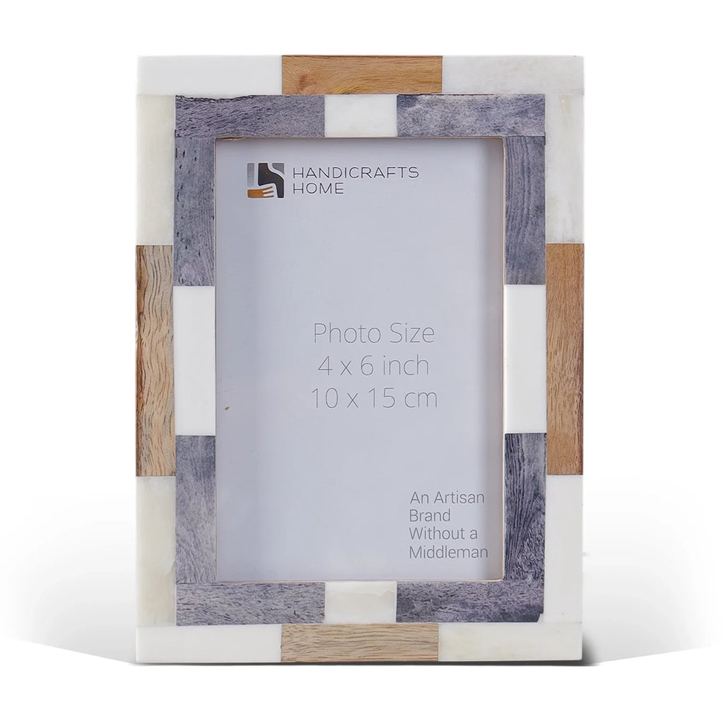 Picture Frame Woodstrip Tile Collection Wood & Bone Inlay Multi – 4x6 & 5x7"