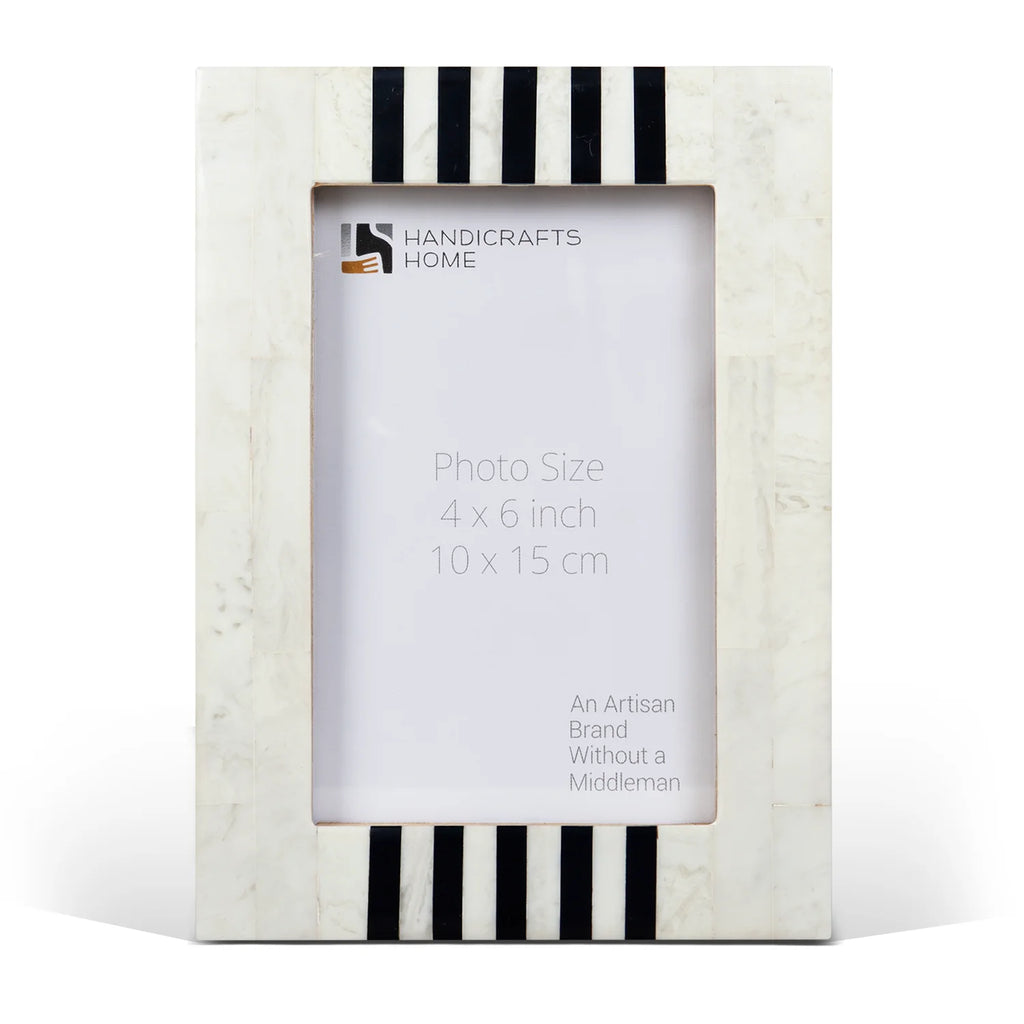 Picture Frame Contour Alto Pattern Collection Resin Inlay White & Black – 4x6, 5x7 & 8x10"
