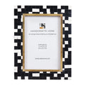 4x6 Picture Frame B&W Handcrafted Resin Inlay | Halo Mosaic