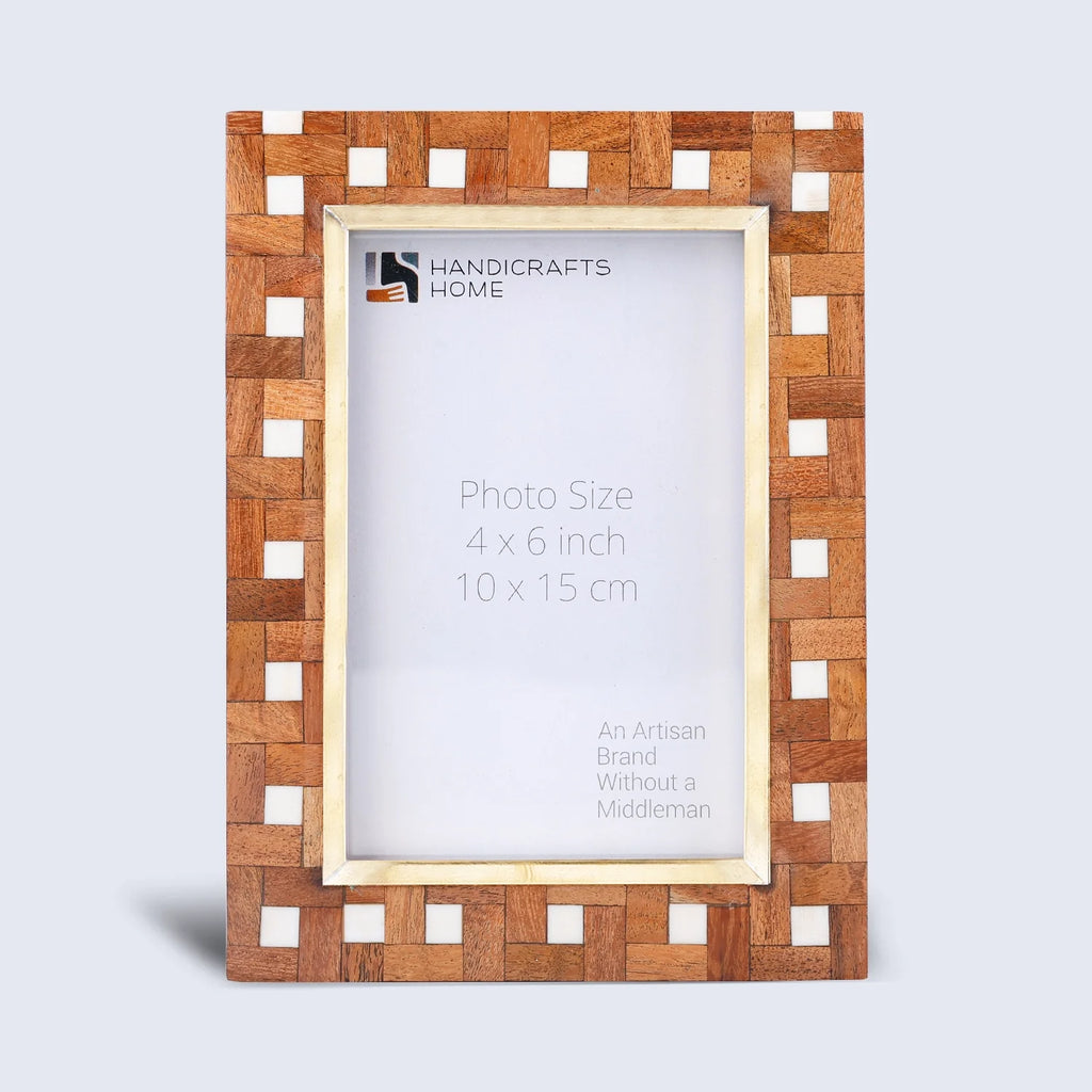 Halo Parquet Picture Frames | Parquet Wood Inlay | 4x6 5x7