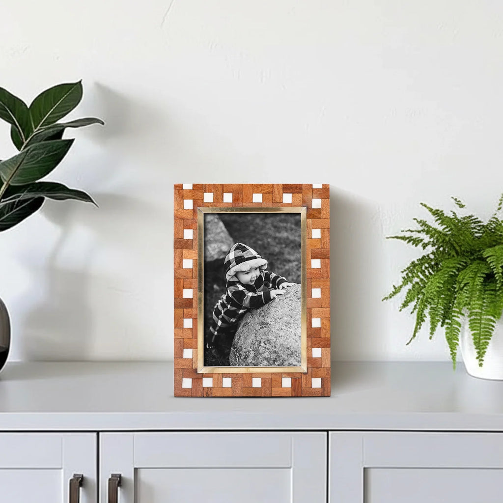 Halo Parquet Picture Frames | Parquet Wood Inlay | 4x6 5x7
