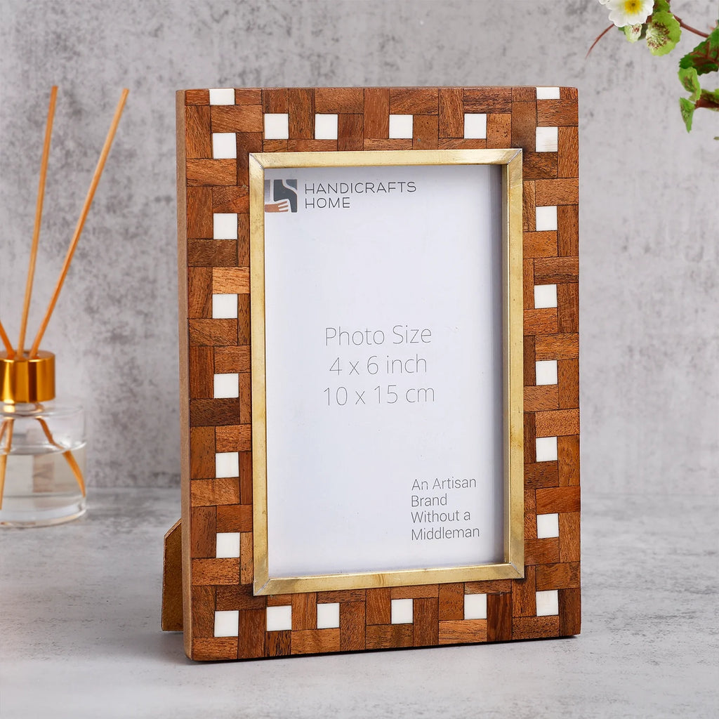 Halo Parquet Picture Frames | Parquet Wood Inlay | 4x6 5x7
