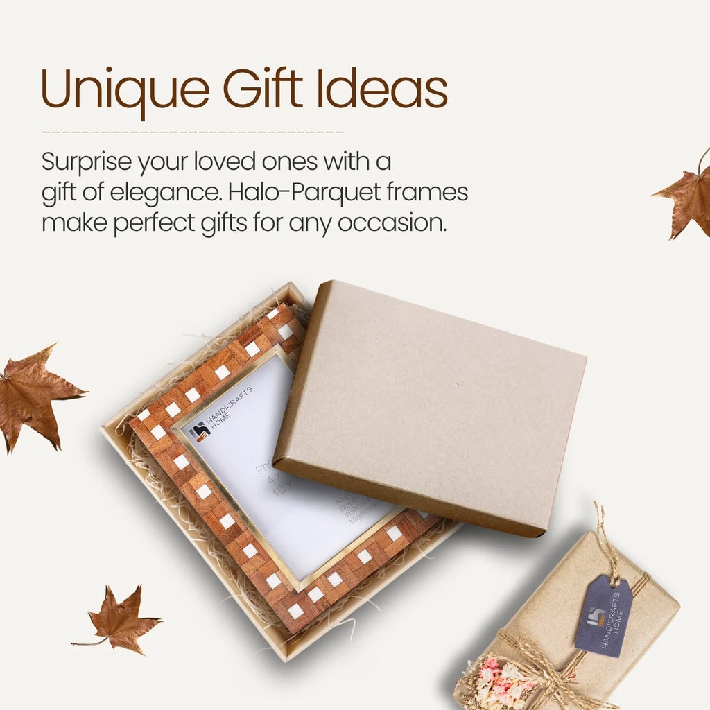 Halo Parquet Picture Frames | Parquet Wood Inlay | 4x6 5x7