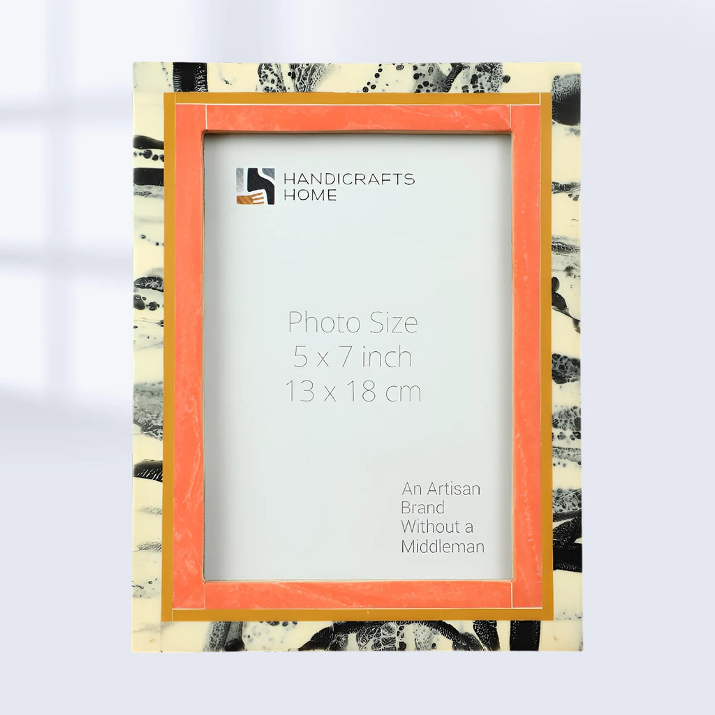 Picture Frames Abstract Ink Art Collection Resin Inlay - Peach, 4x6 & 5x7
