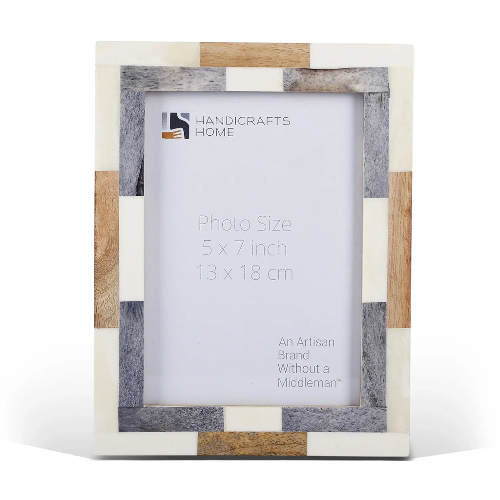 Picture Frame Woodstrip Tile Collection Wood & Bone Inlay Multi – 4x6 & 5x7"