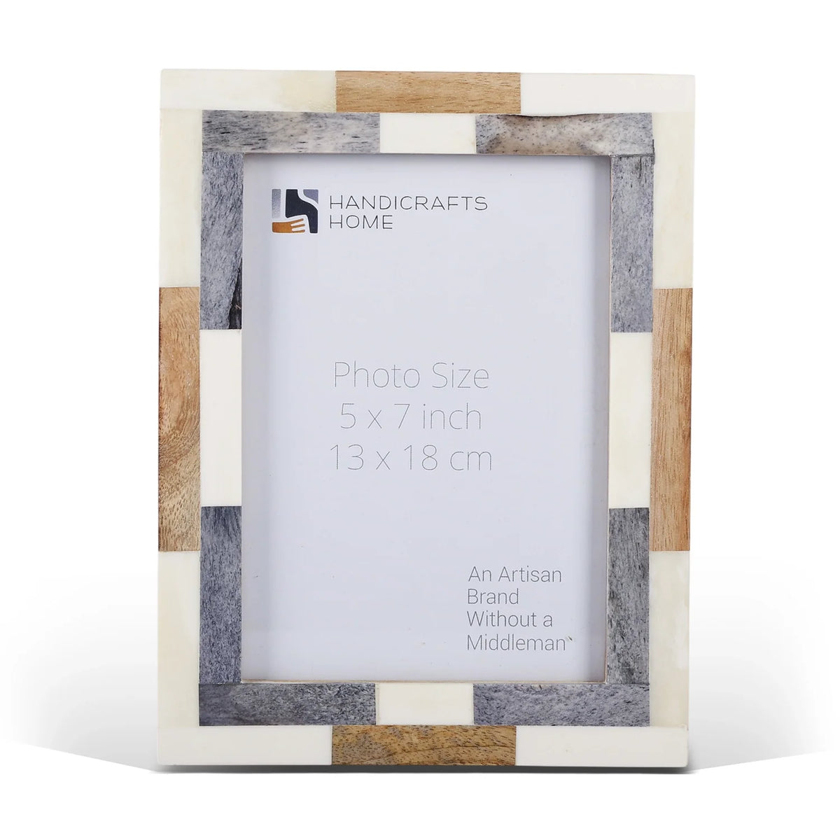 Picture Frame Woodstrip Tile Collection Wood & Bone Inlay Multi – 4x6 & 5x7"