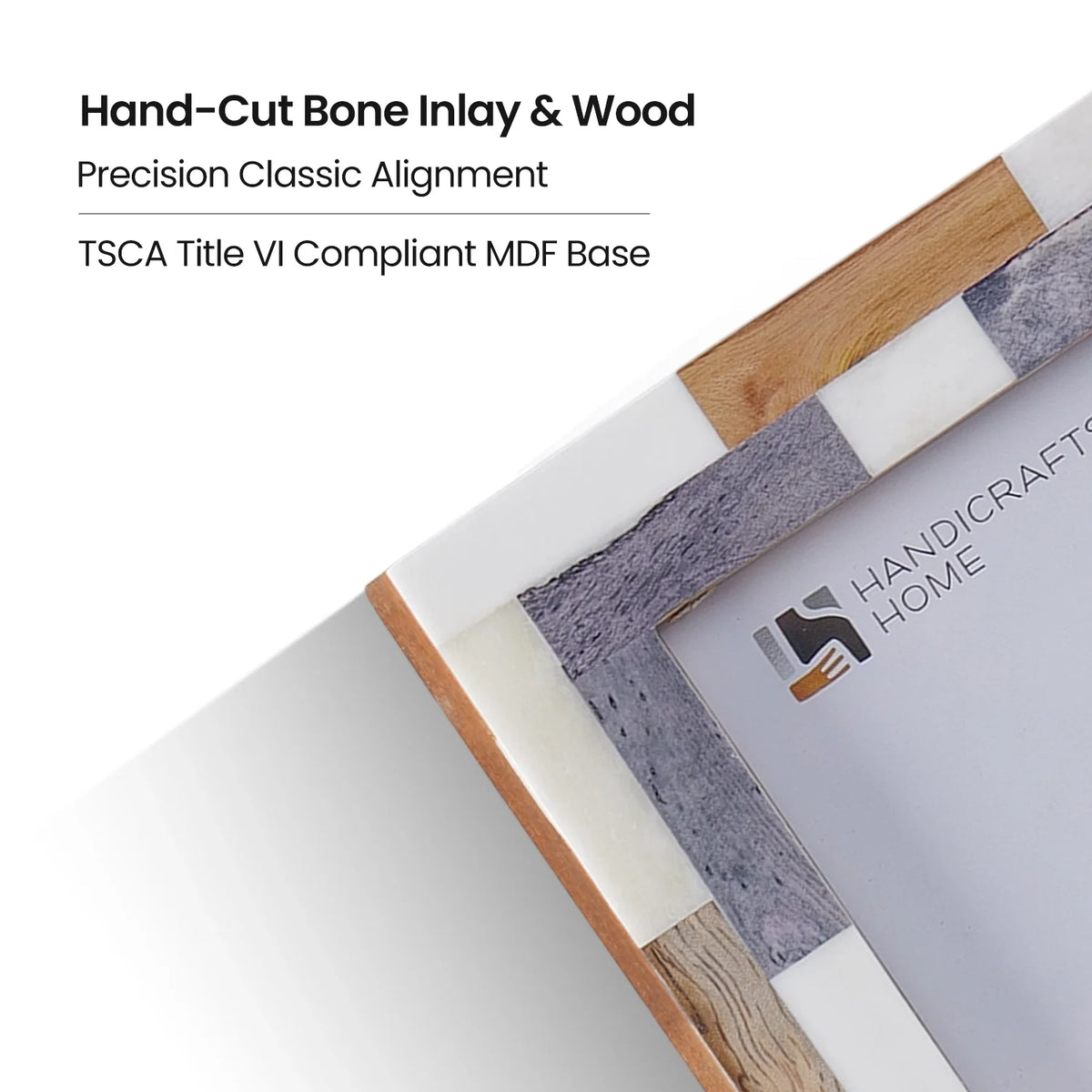 Picture Frame Woodstrip Tile Collection Wood & Bone Inlay Multi – 4x6 & 5x7"
