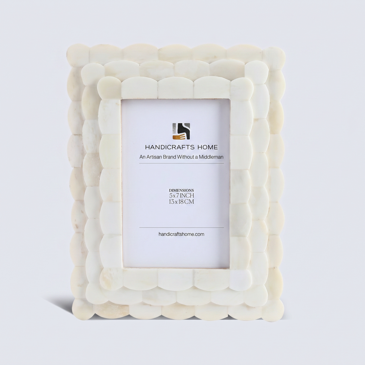 Ivory White Scalloped Bone Inlay Frame 4x4 4x6 5x7 Decor
