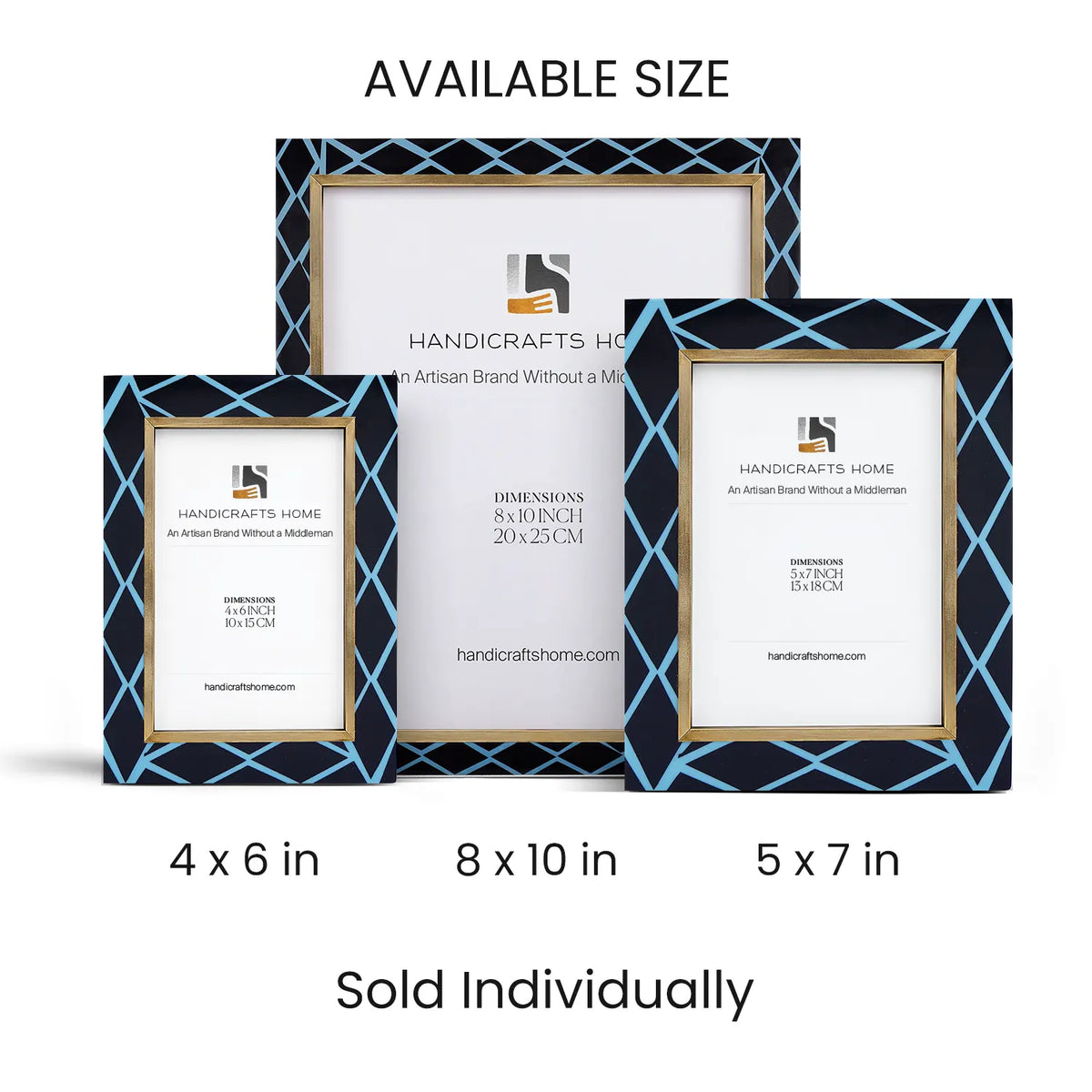 Picture Frame Halo Mamba Collection Resin Inlay & Brass Multi-Color – 4x6, 5x7 & 8x10
