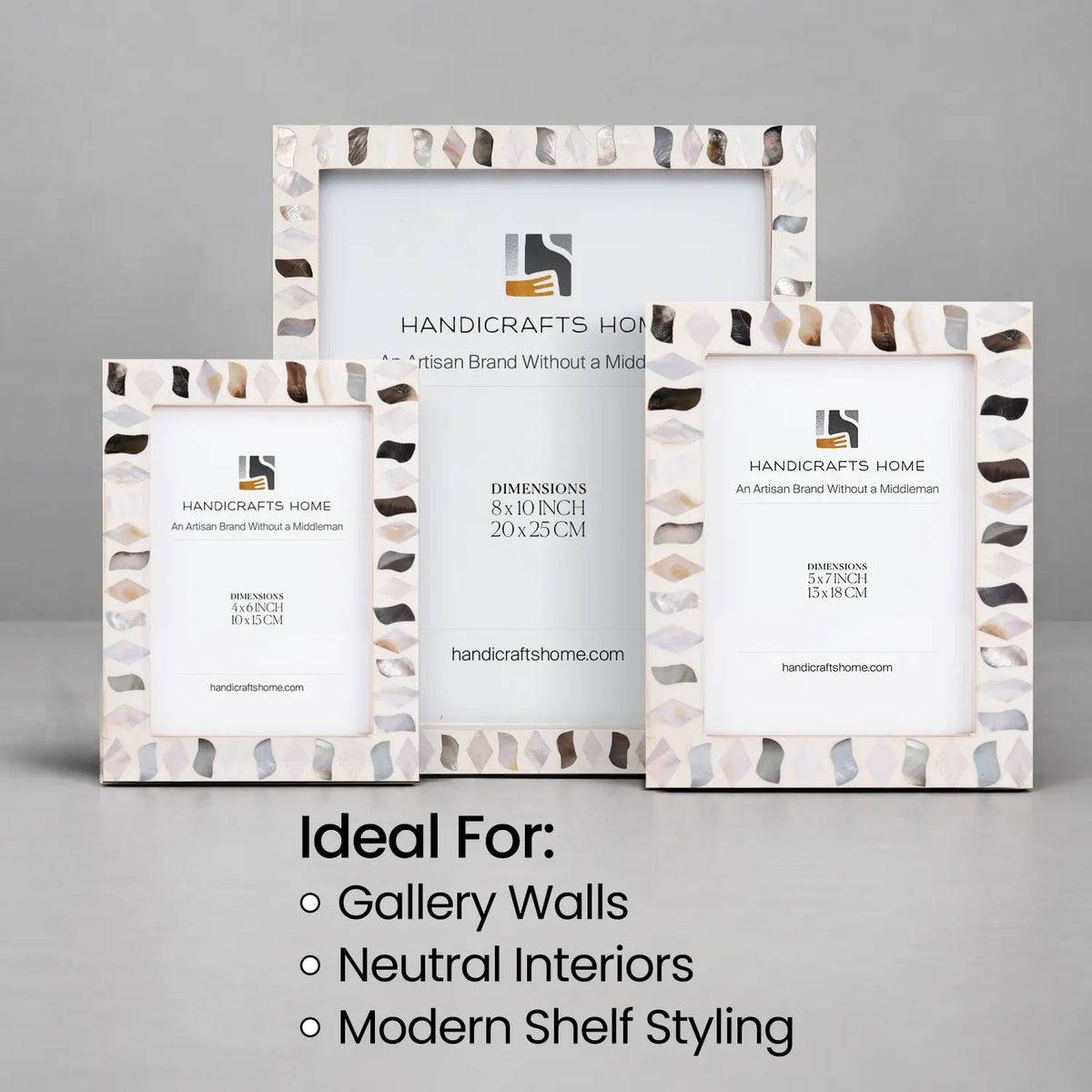Pearlescent Fossil Picture Frames | Seashell | 4x6 5x7 8x10