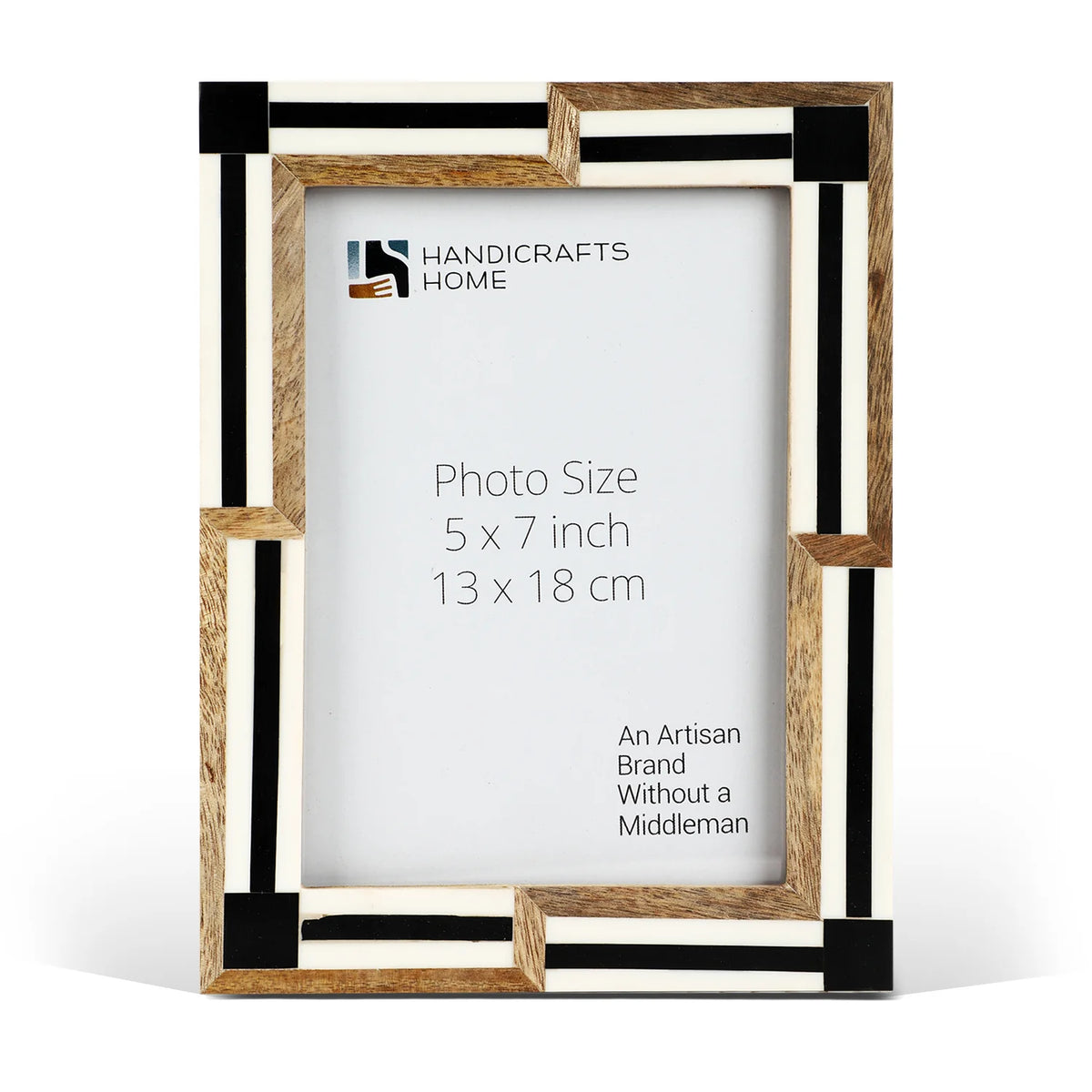Picture Frames Silhouette Sequenced Collection Resin Inlay Wood Brown White 4x6 5x7"
