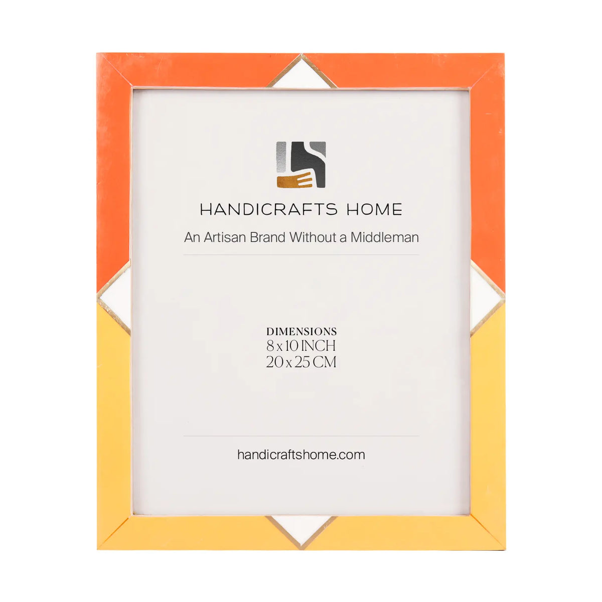 Picture Frame Menton Orange Pattern Collection Brass & Resin Inlay Orange – 3 Sizes