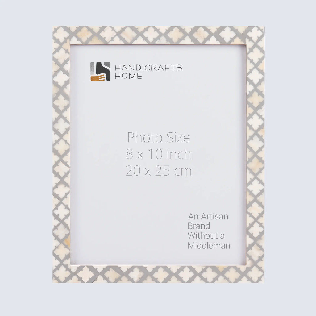 Picture Frame Avant Ashley Collection Bone & Resin Inlay White & Grey – 4x6, 5x7 & 8x10"