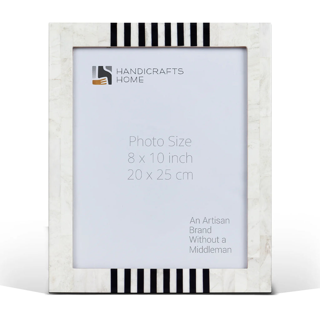 Picture Frame Contour Alto Pattern Collection Resin Inlay White & Black – 4x6, 5x7 & 8x10"