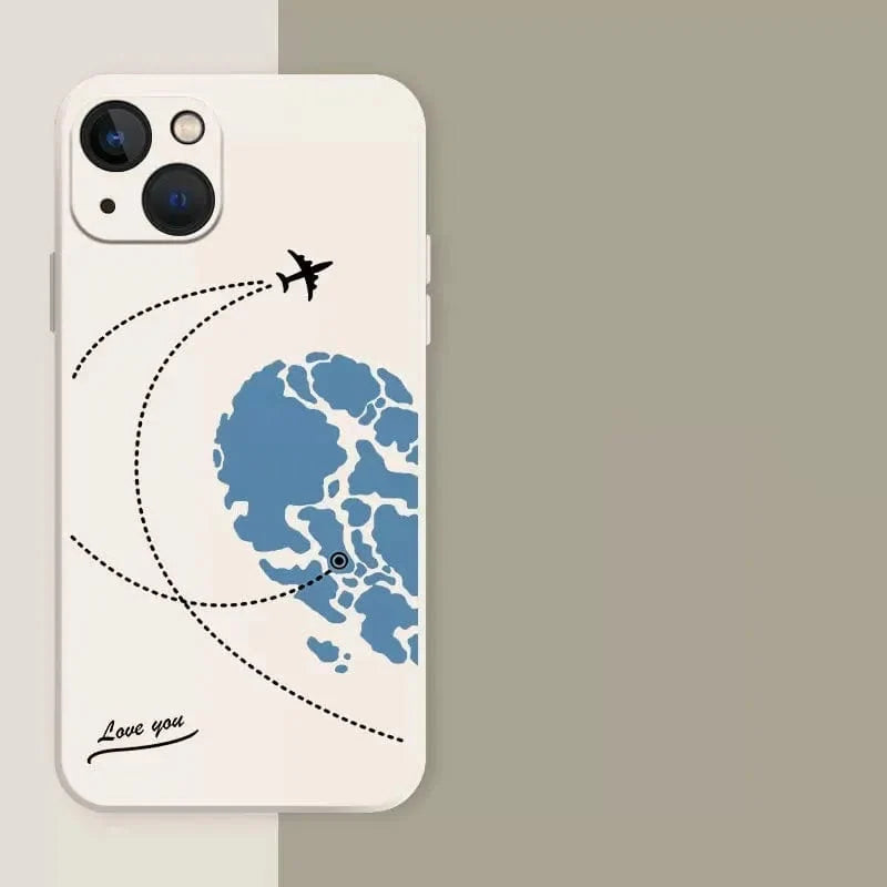Aircraft Love Heart Couple iPhone Case
