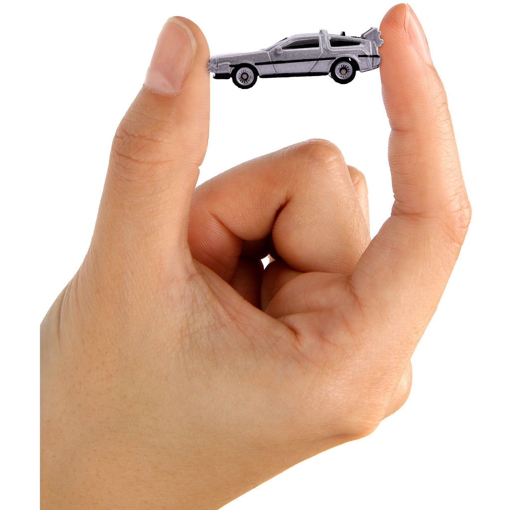 Back to the Future Trilogy die-cast 1⅔-inch Nano "Hollywood Rides" DeLorean Time Machine 3-pack