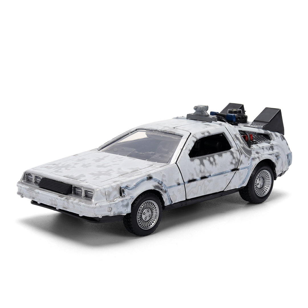 Back to the Future die-cast 1:32 scale 40th Anniversary "Hollywood Rides" DeLorean Time Machine (Frost Finished)