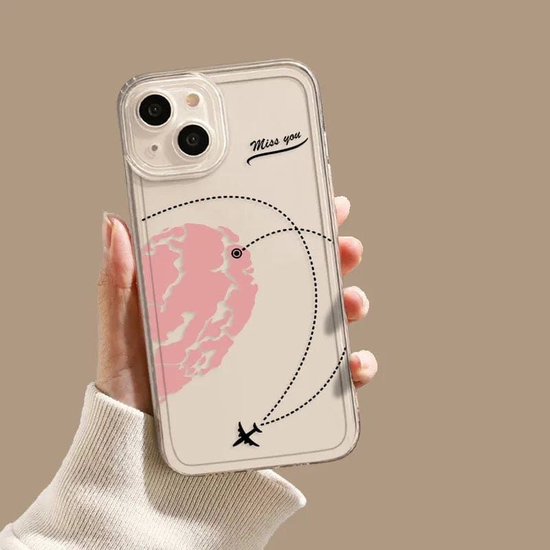 Aircraft Love Heart Couple iPhone Case