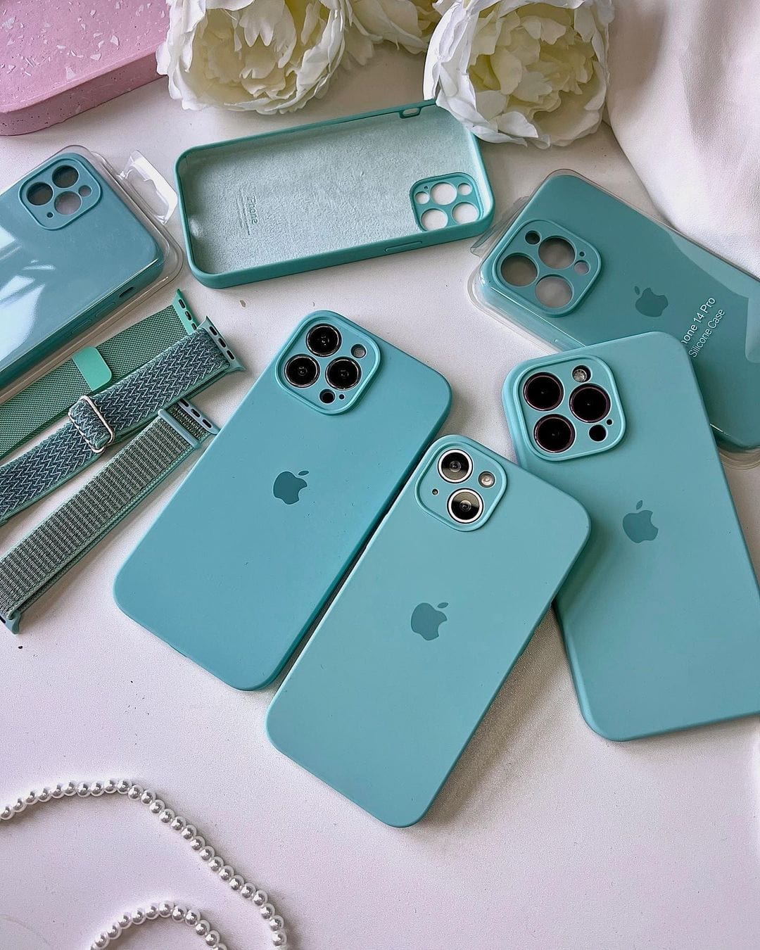 iPhone Camera Protection Silicone Case (Glacier Blue)