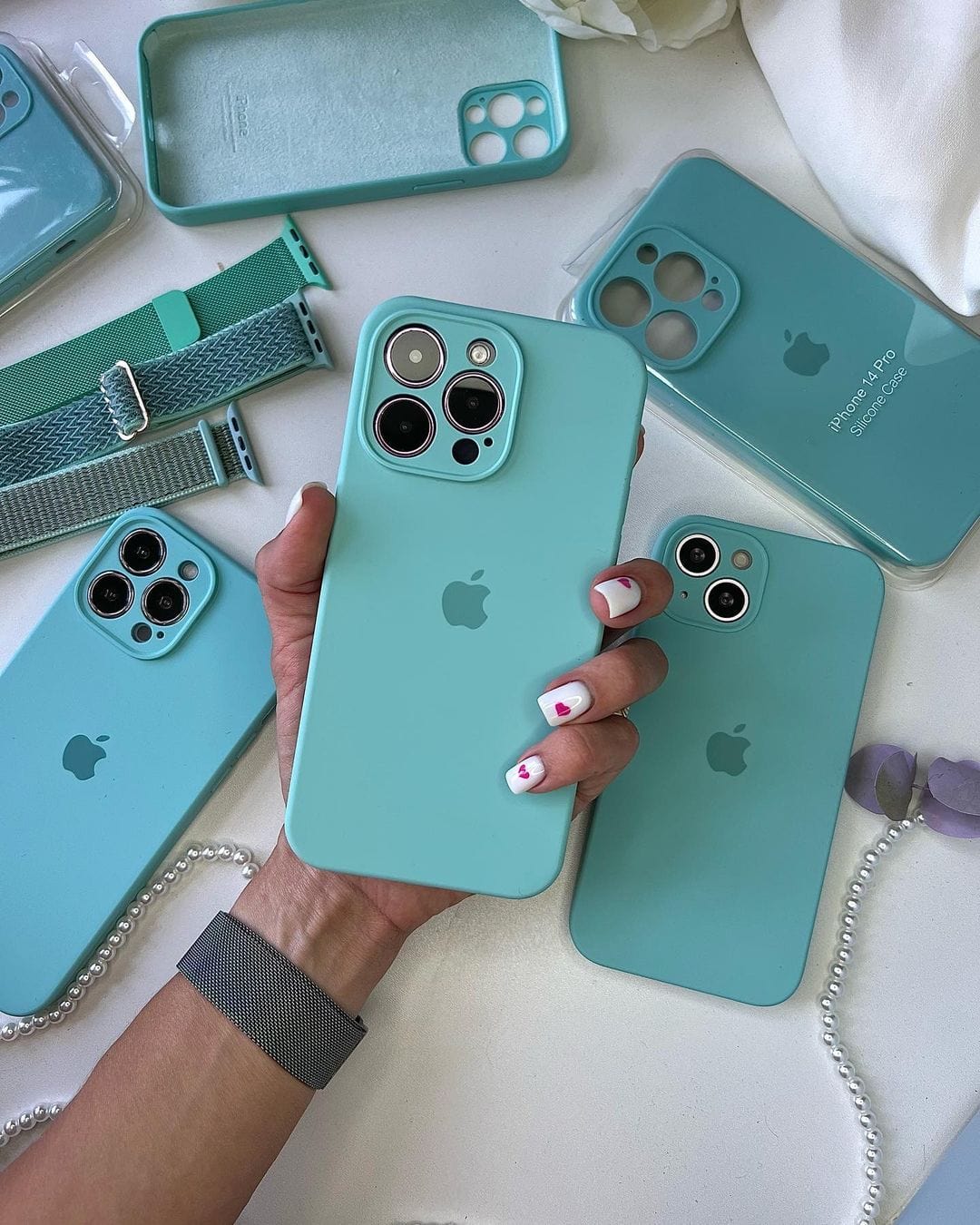 iPhone Camera Protection Silicone Case (Glacier Blue)
