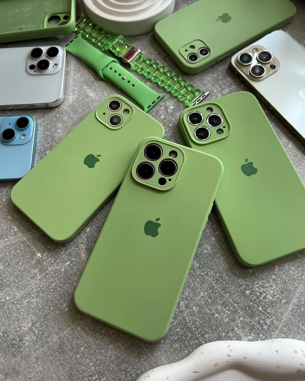 iPhone Camera Protection Silicone Case (Matcha Green)