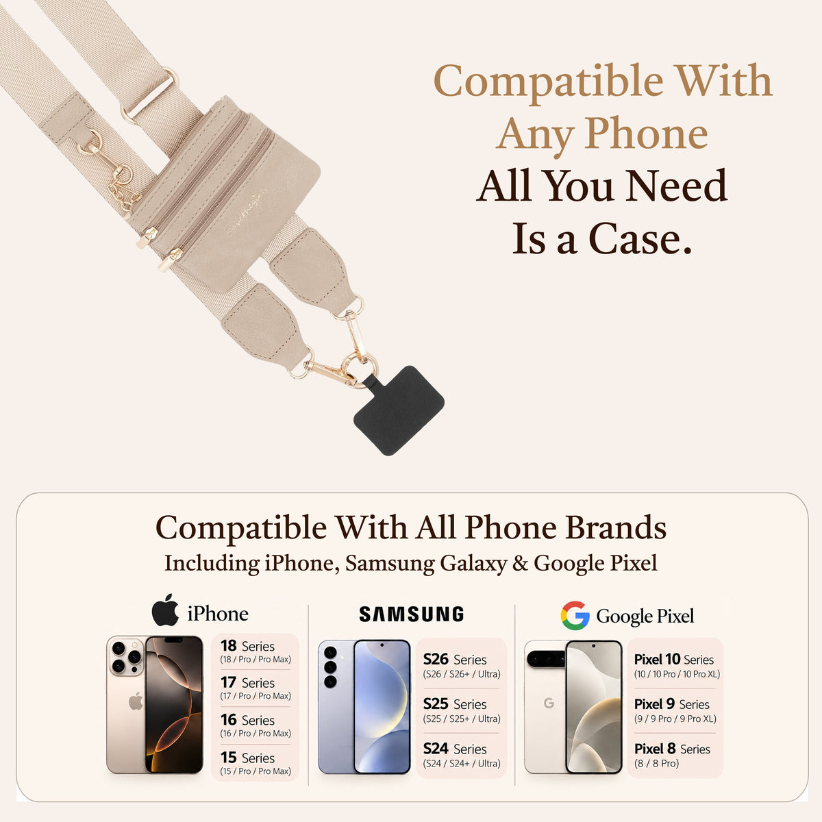 Clip & Go Strap with Pouch - Neutral Collection