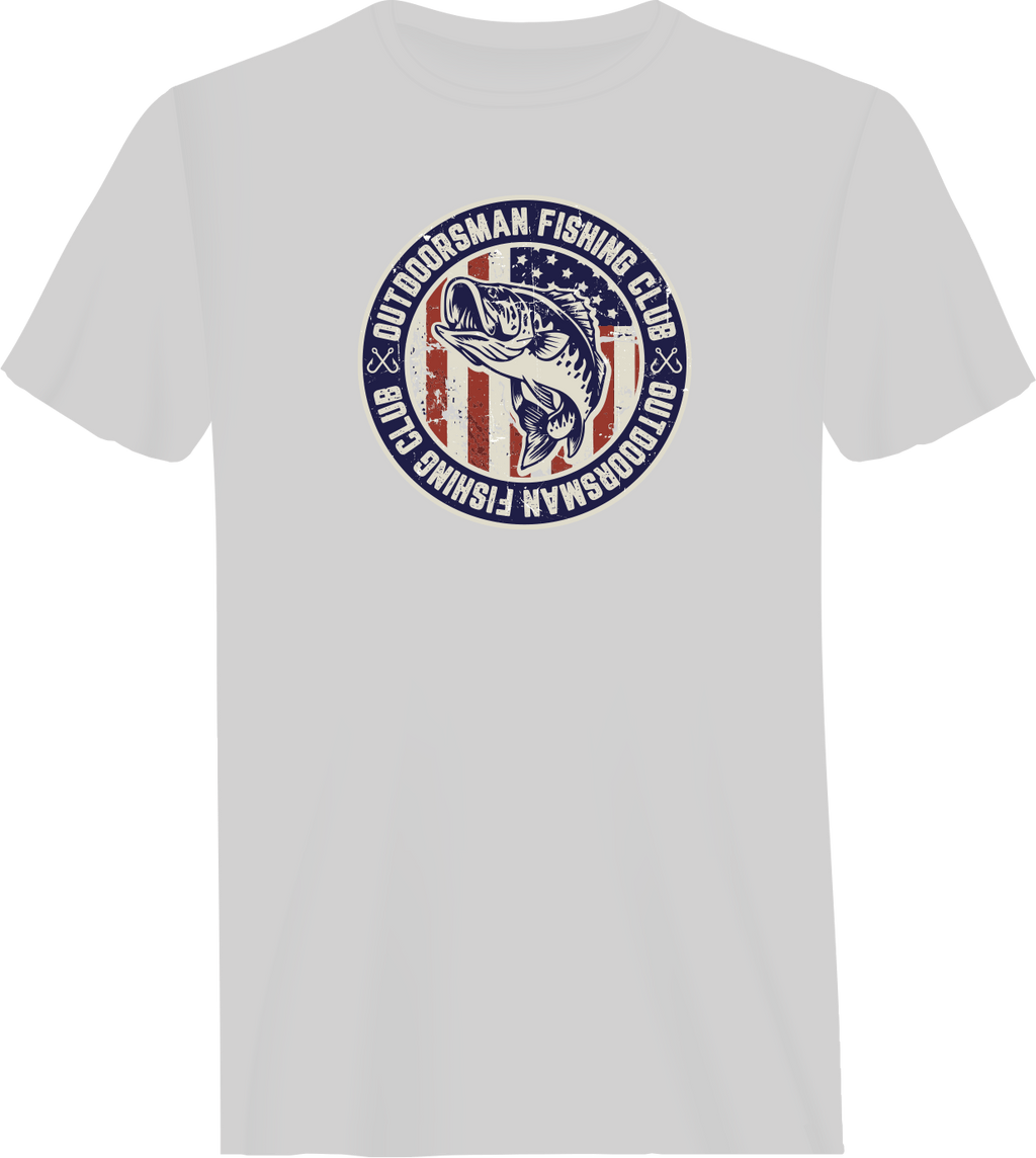 Outdoorsman Fishing Club Patriotic Man T-Shirt