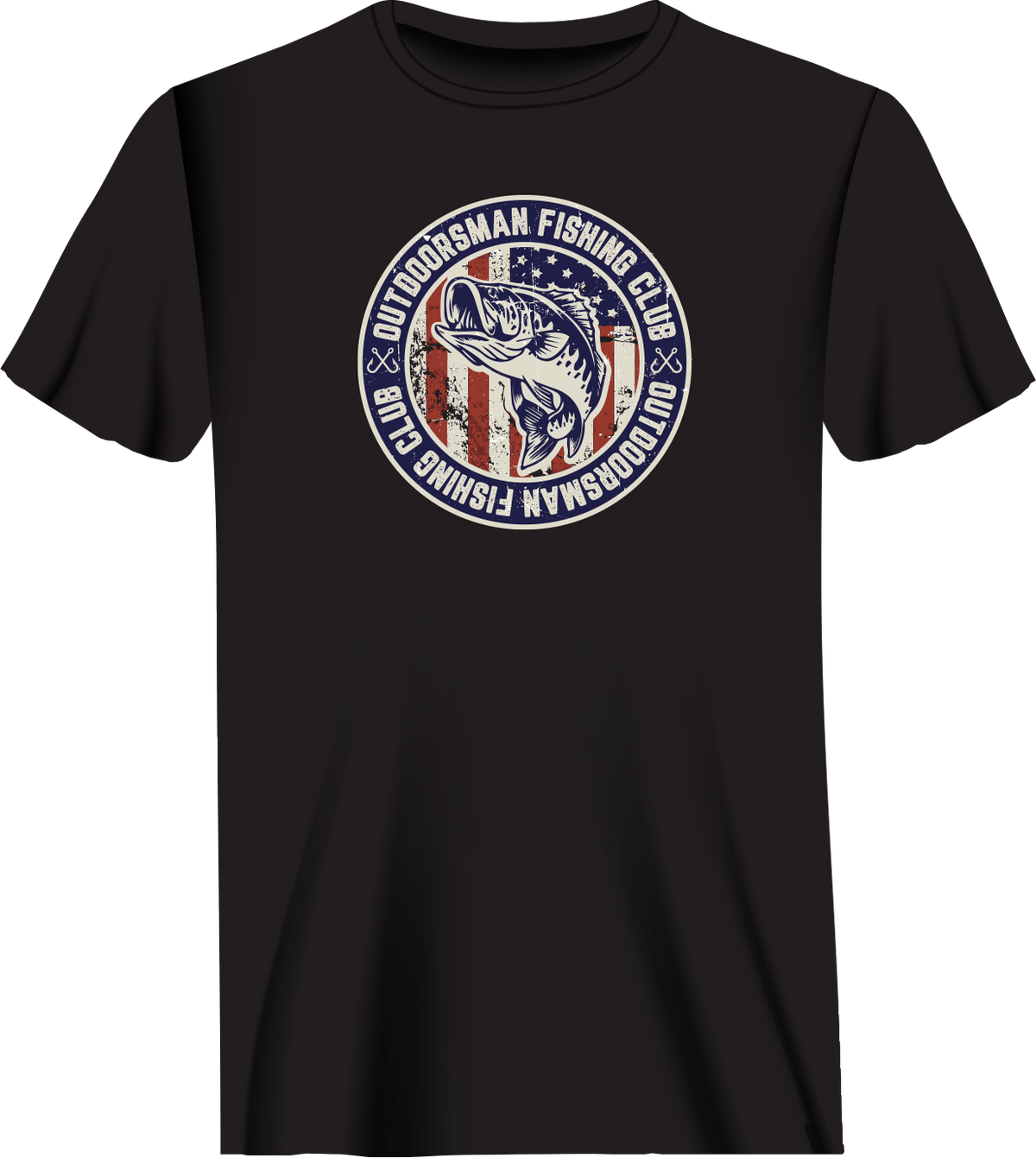 Outdoorsman Fishing Club Patriotic Man T-Shirt
