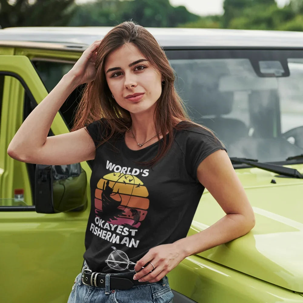 World's Okayest Fisherman T-Shirt for Women