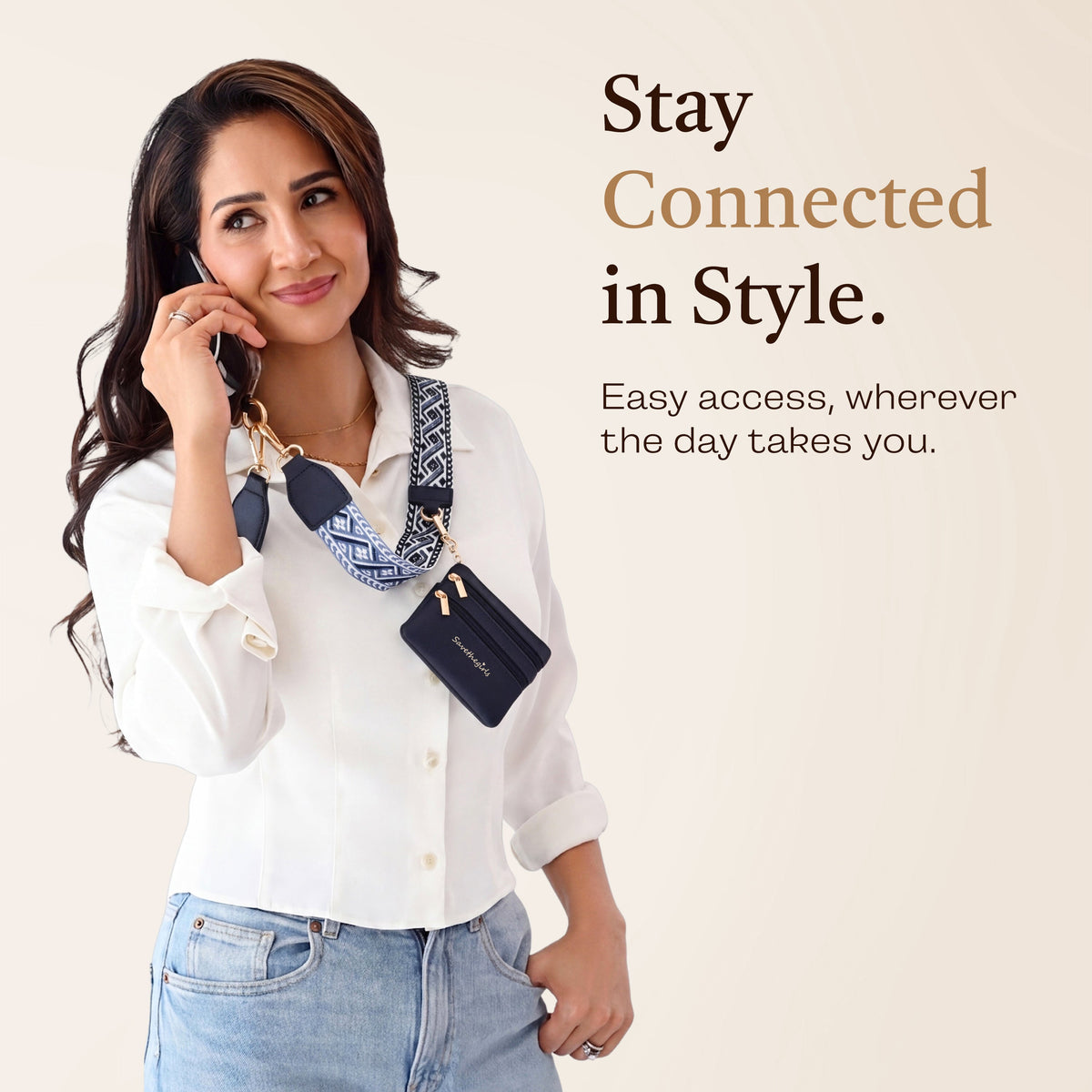 Clip & Go Strap w/Zippered Pouch XOXO