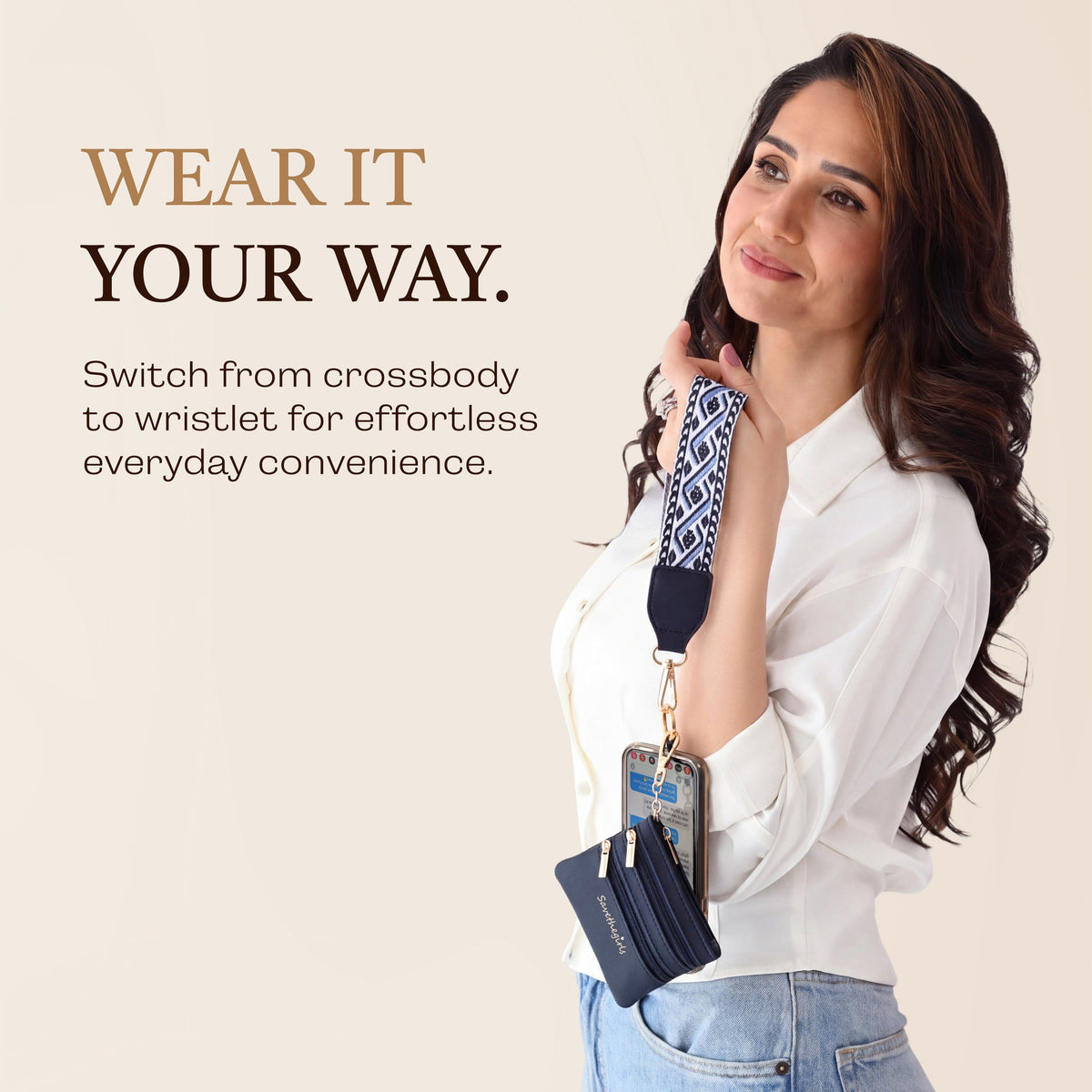 Clip & Go Strap w/Zippered Pouch XOXO